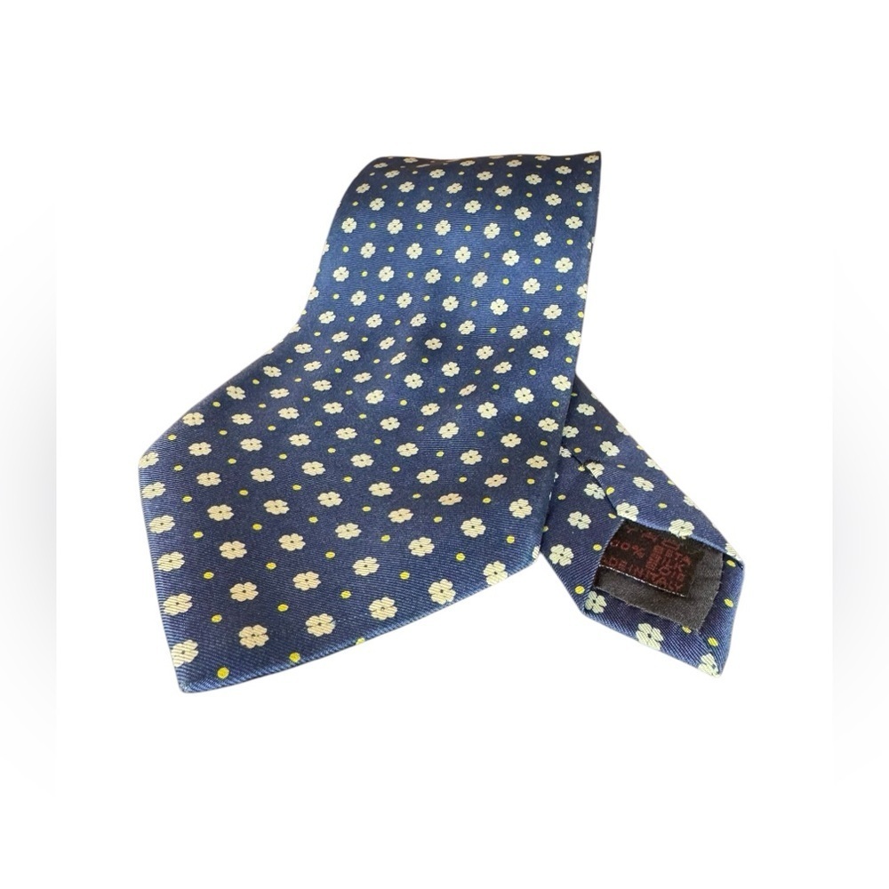 Etro Silk Blue Clover Tie